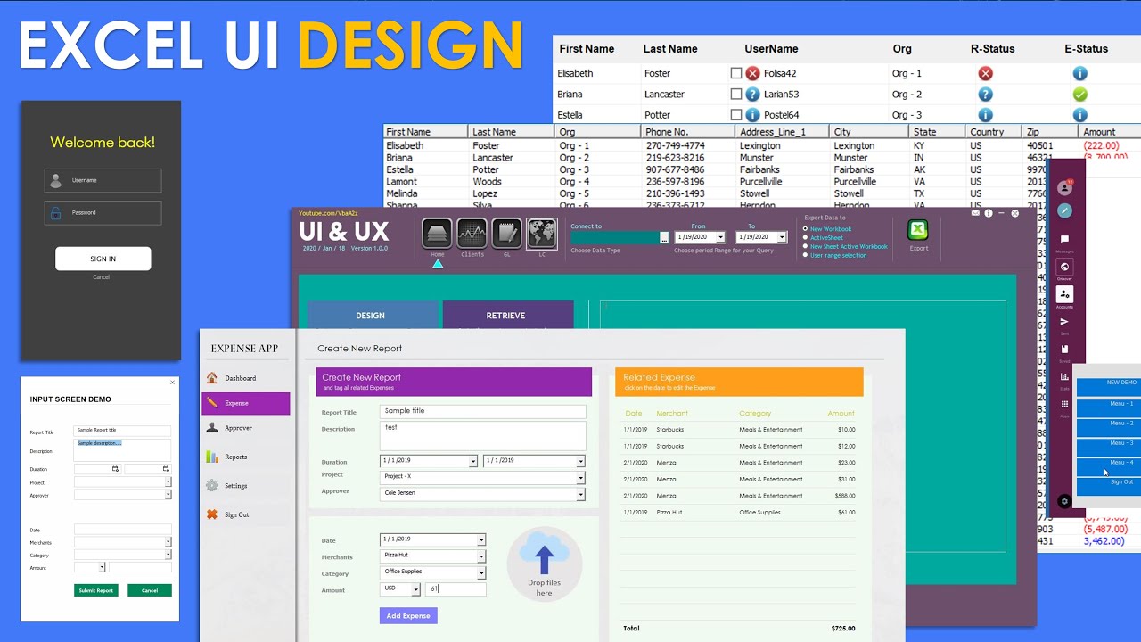Advanced Excel UserForm with real-life projects. Modern UI For beginners and professionals