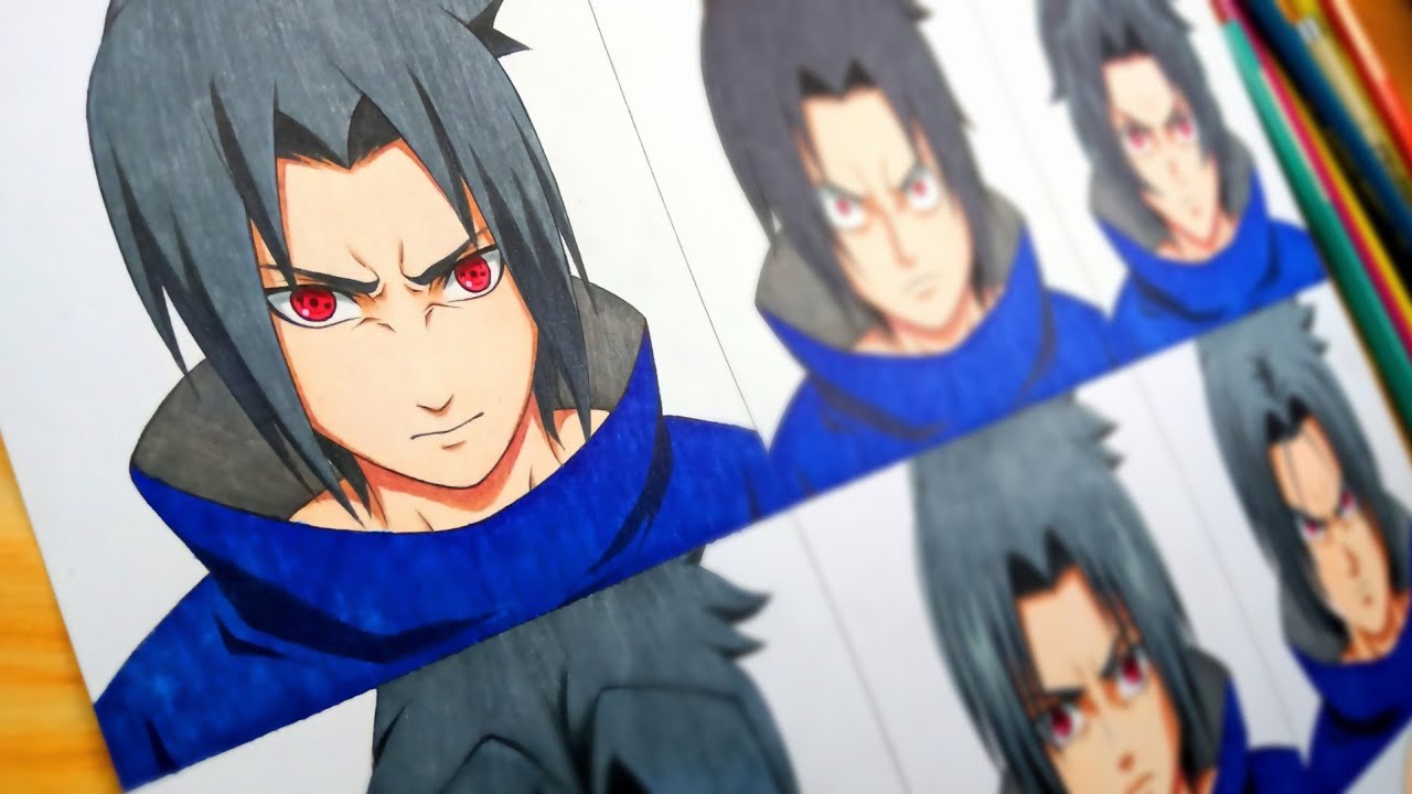 Drawing Sasuke uchiha in 9 different anime styles