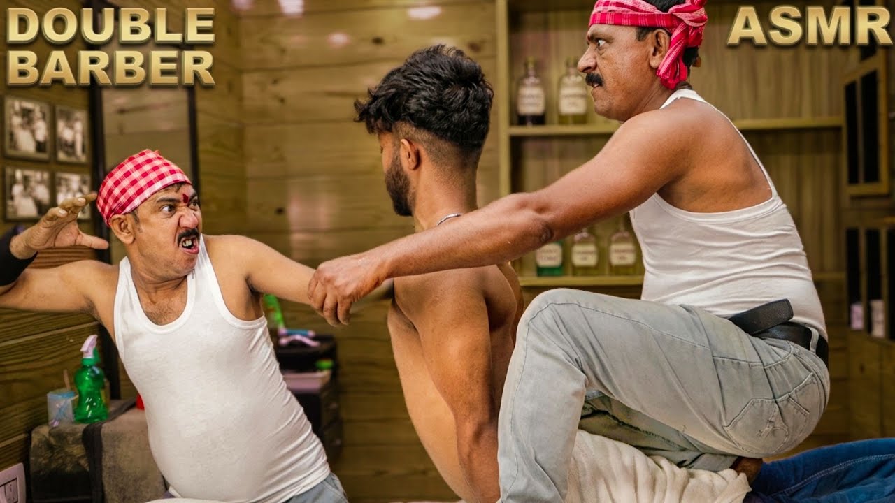 You'll Definitely Enjoy This Massage | Double Barber Body Massage, Deep sleep Massage By Asim Barber