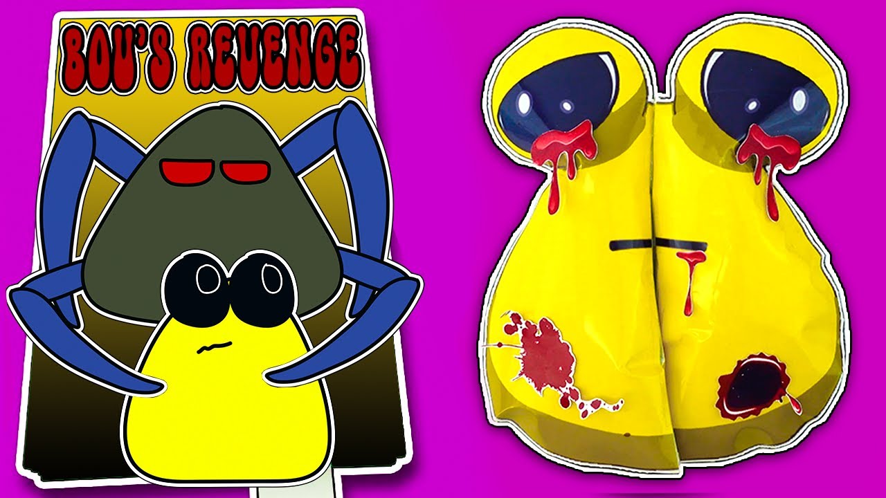 💩MAKING POU & BOU'S REVENGE 💩LIFE GAME BOOK📚 + (POU'S SQUISHY PLAY)