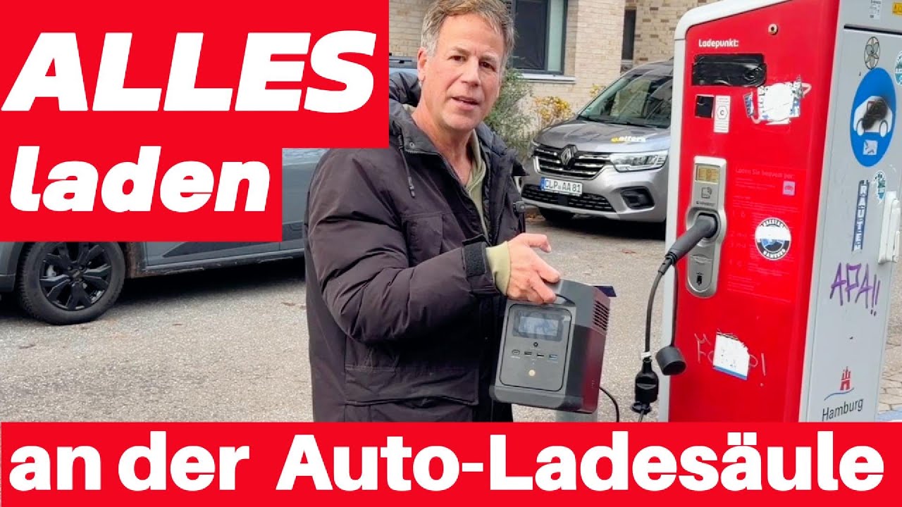 An Auto Lades&auml;ule alles laden und betreiben, Powerstation aufladen f&uuml;r Minicamper, E-Bike, E-Scooter