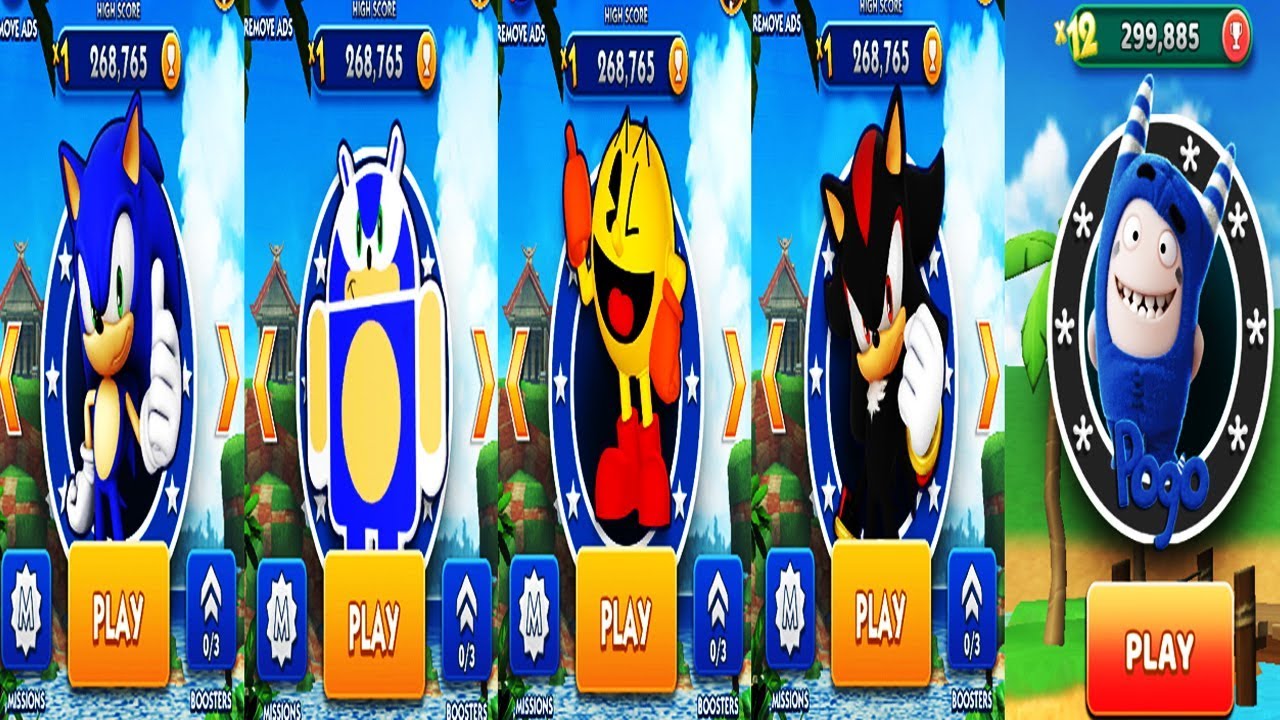 Sonic Dash Pacman vs Android vs Tails Sonic Boom 2 Vs Oddbods Turbo Run Pogo