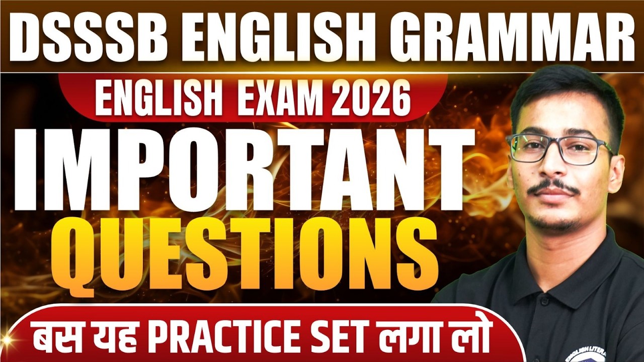 DSSSB English Grammar Practice 2026 🔥 Most Important Questions | Expected Exam Questions