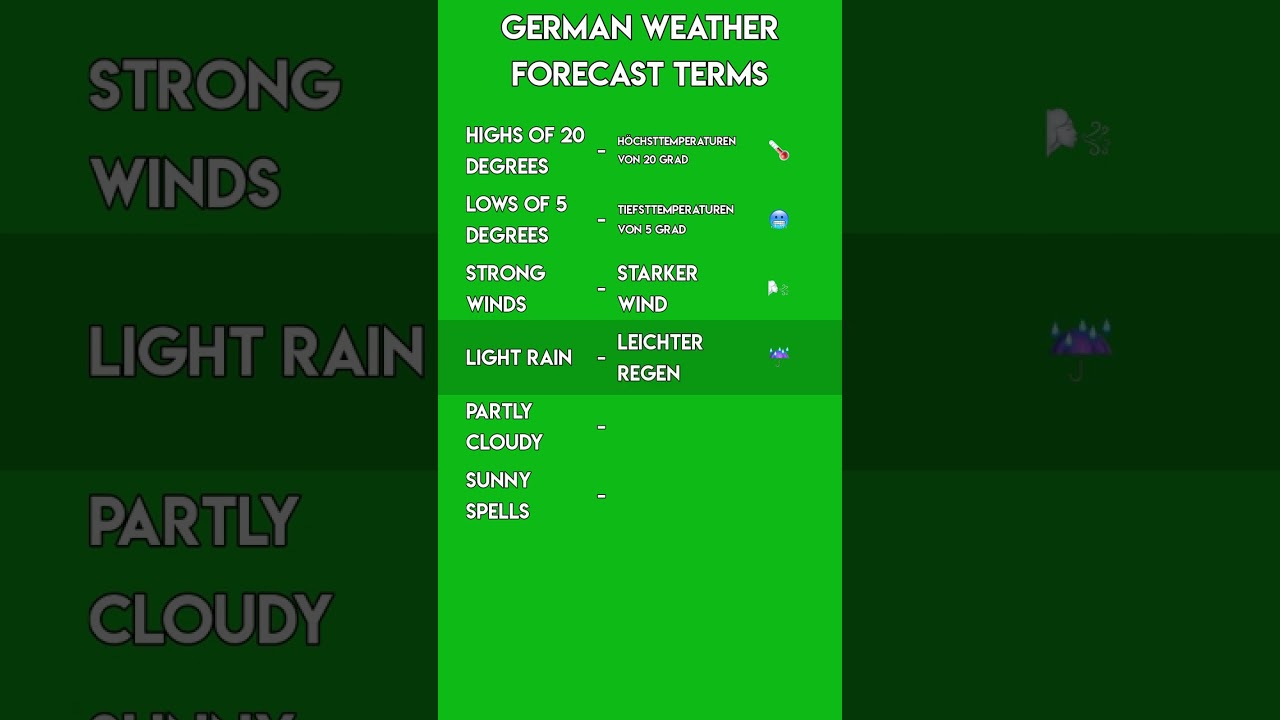 German Weather Forecast Terms: Understanding Temperature & Conditions!