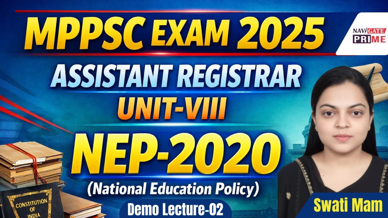 MPPSC Assistant Registrar 2025| UNIT-VIII NATIONAL EDUCATION POLICY-2020| DEMO LEC-02 #mpgovt jobs