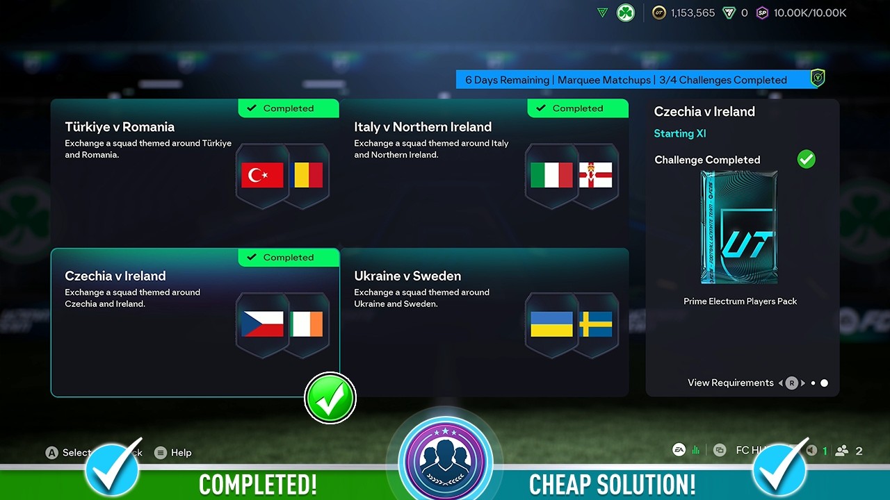 Главные матчи FC 26 - Чехия против Ирландии SBC - Дешевое решение и советы