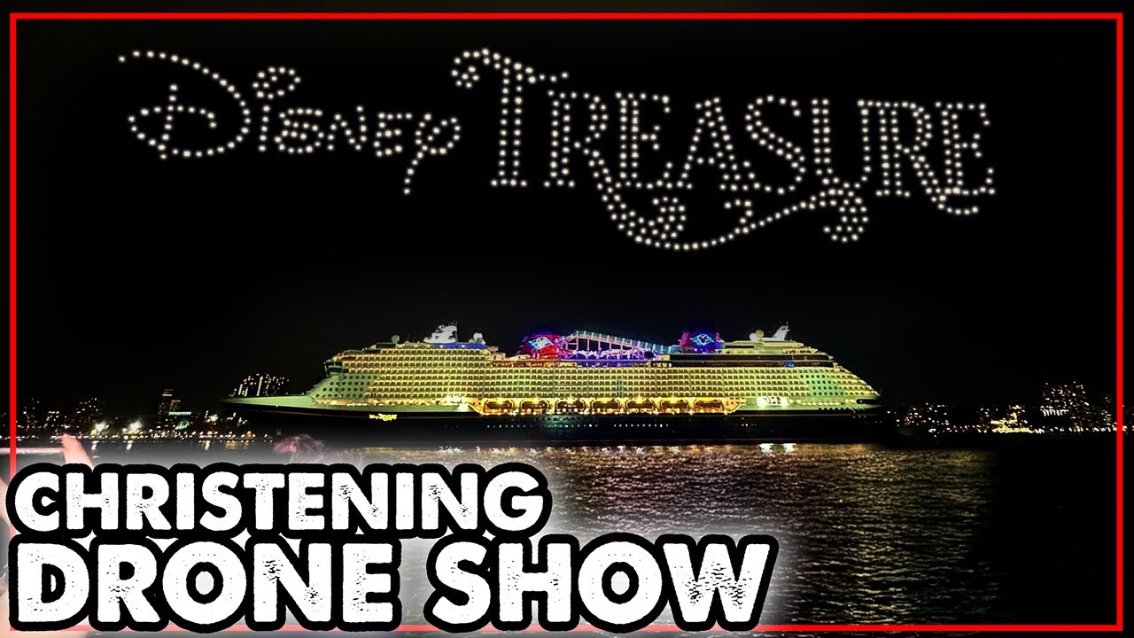 Drone Show featuring The Haunted Mansion for Disney Treasure Cruise Ship Christening