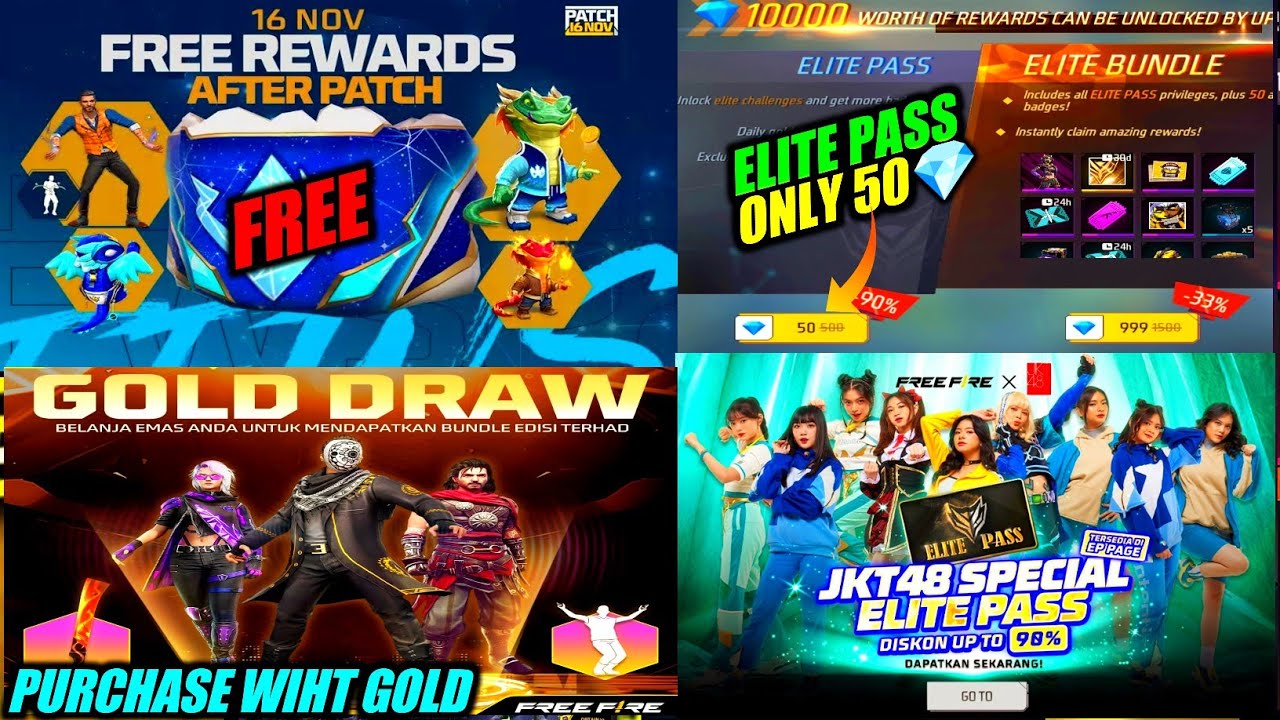 Eilte pass in 50💎 😍  | Free rewards After ob37 update ff | gold store update free fire