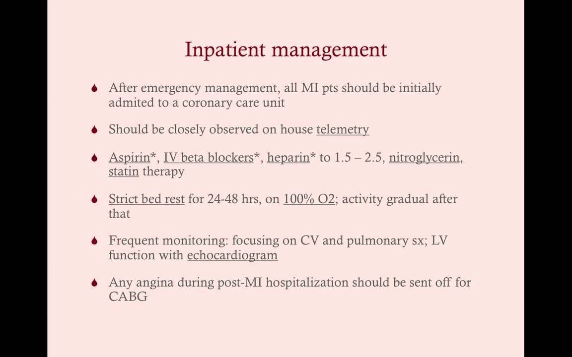 Inpatient Management of the MI Patient - CRASH! Medical Review Series