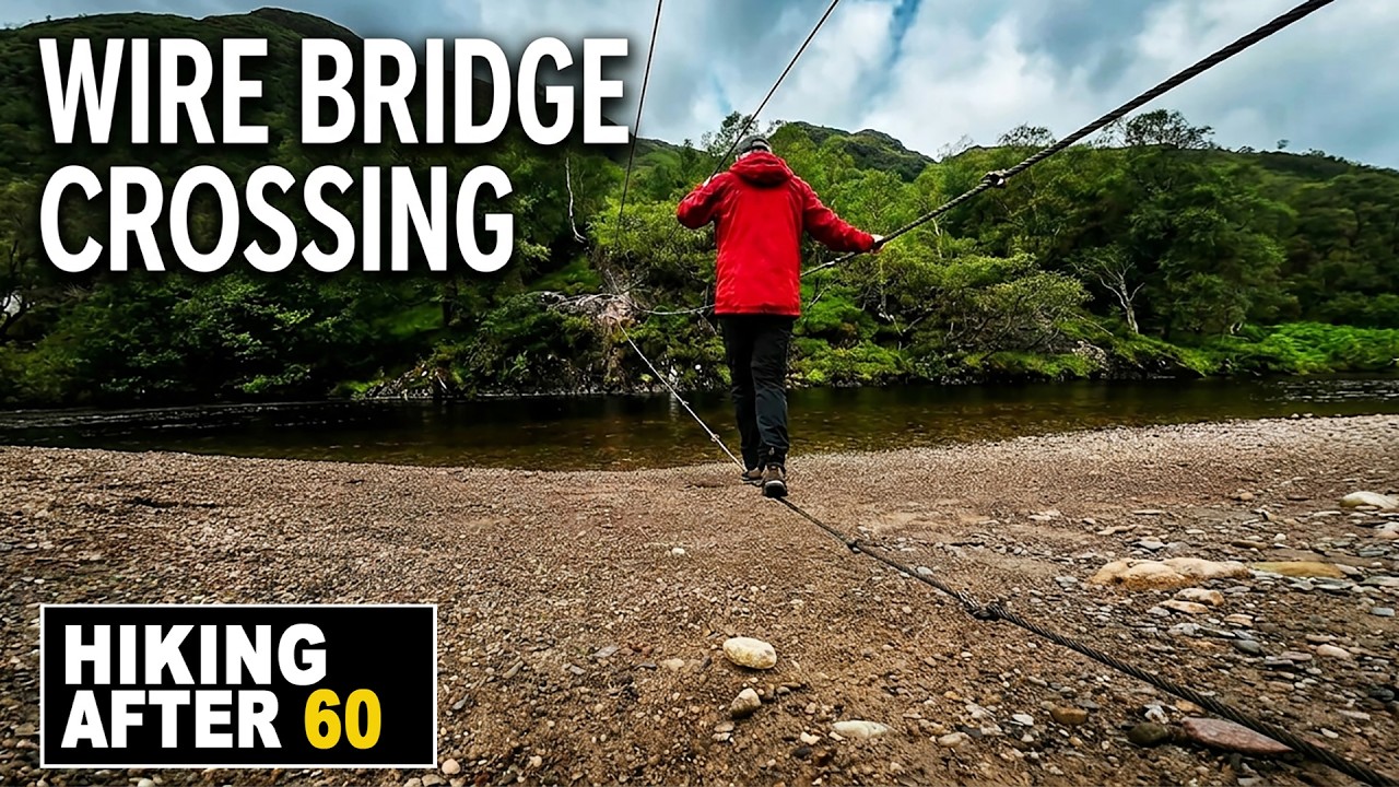 Steall Waterfall Wire Bridge Crossing - I almost FELL - Scottish Highlands
