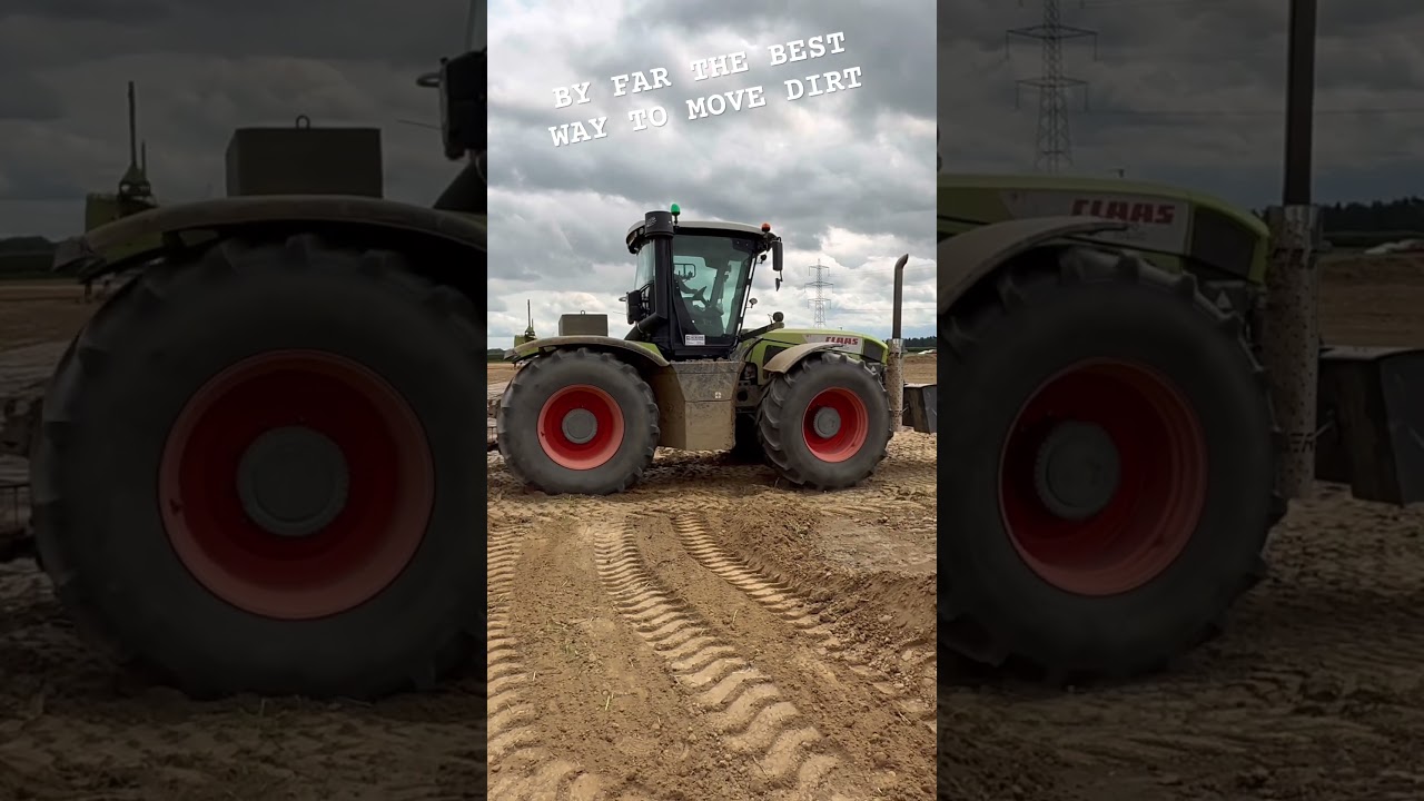 most efficient way to move dirt  xerion scraper  @AshlandIndustries  3000 ton a day tractor #claas