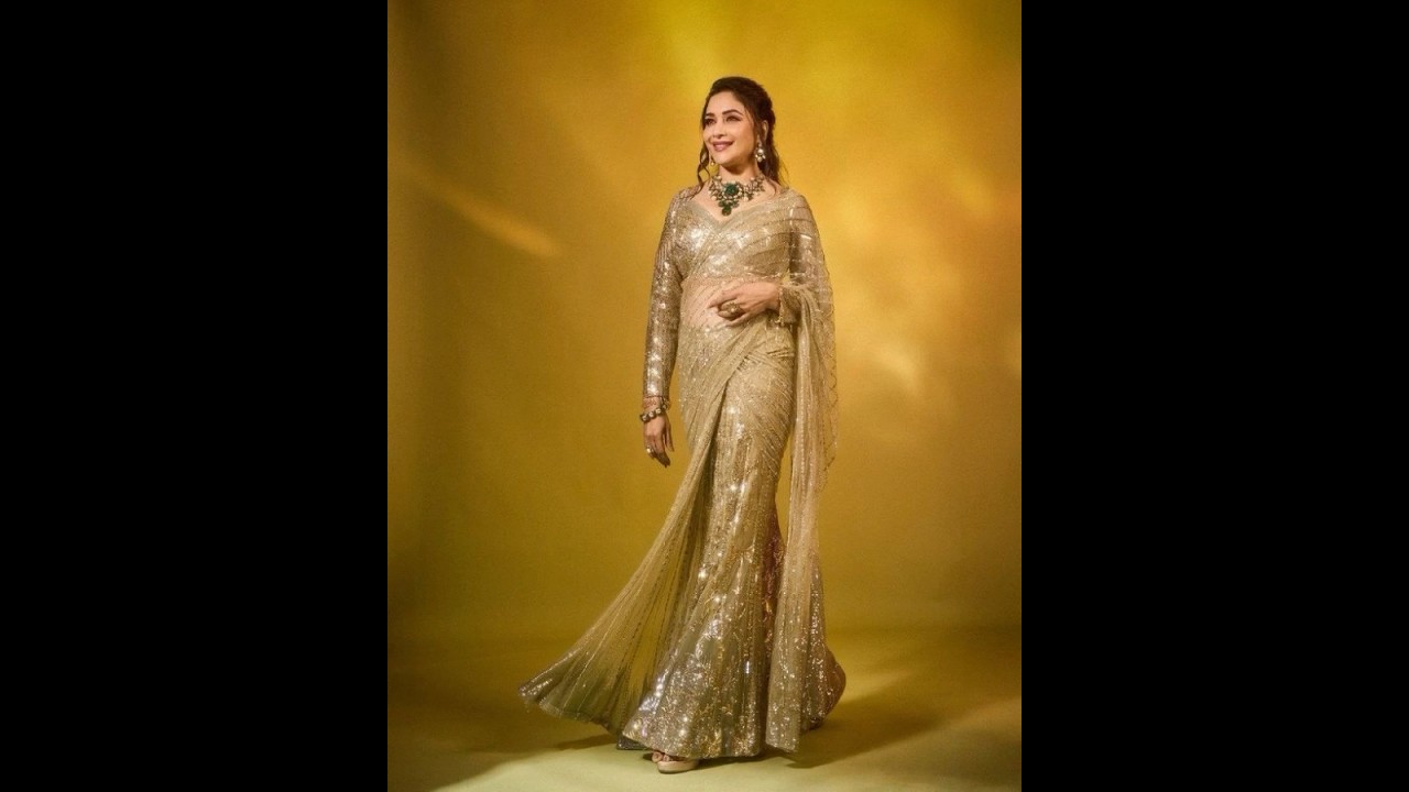 Beautiful golden saree look for girls for party #saree #shorts #reels #youtube #youtubeshorts