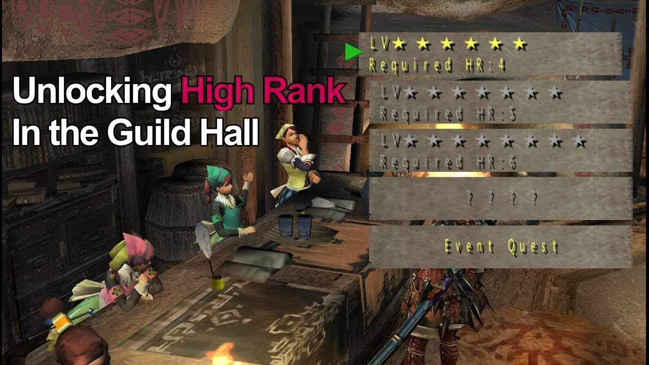 MHFU Low Rank Guild Hall Key Quest Overview (How to unlock High Rank)