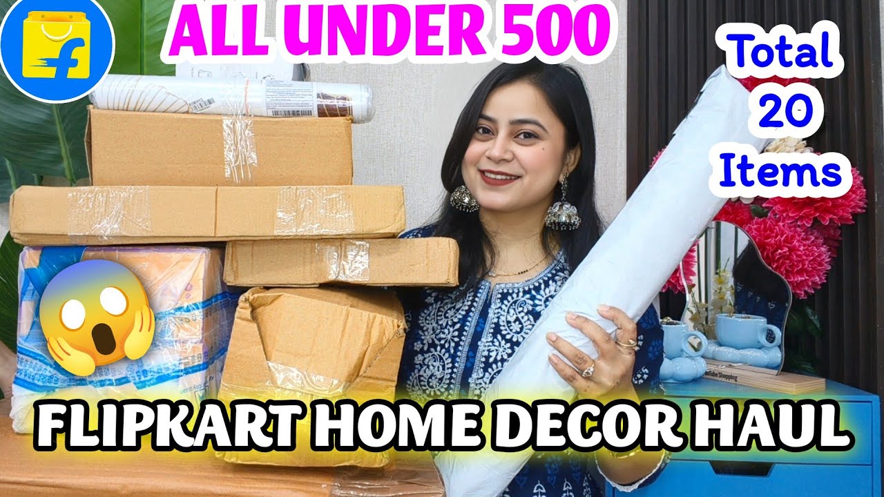 😱Flipkart Home Decor Haul Under 500😱 Affordable Cotton Bedsheets/Flower/Vases/DecorLights#flipkart