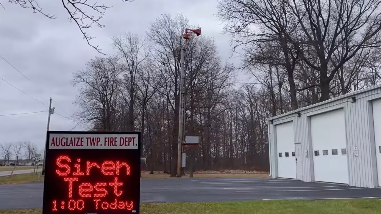 (Sick) Thunderbolt 1000T Tornado Siren Test - Auglaize Township, OH.