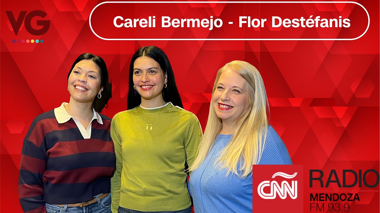 Victoria González junto a Careli Bermejo y Flor Destéfanis en CNN Radio Mendoza 93 9