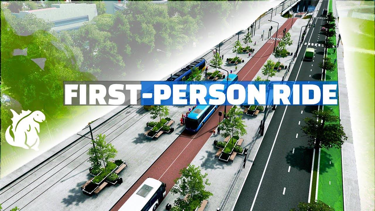 First-Person Bus Rapid Transit Ride in Cities Skylines | City of Crater Lake