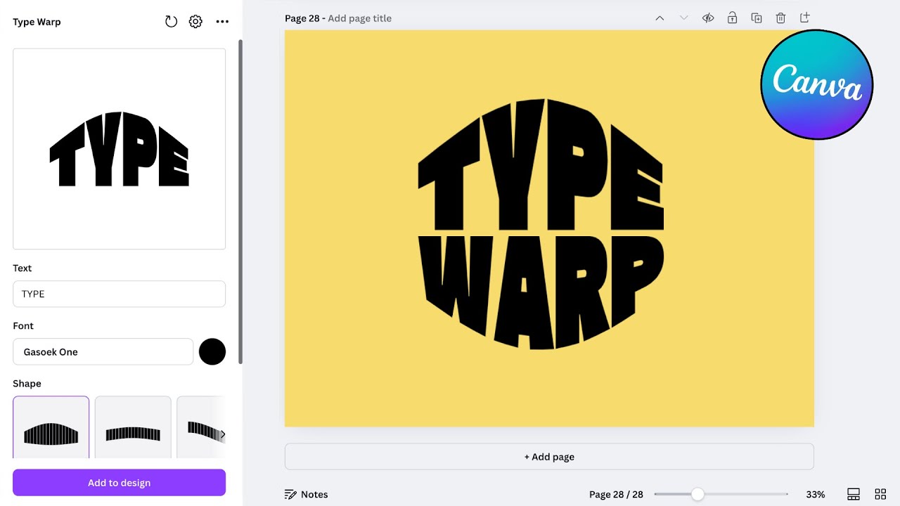How to Warp Text into Shapes in Canva (NEW FREE APP)