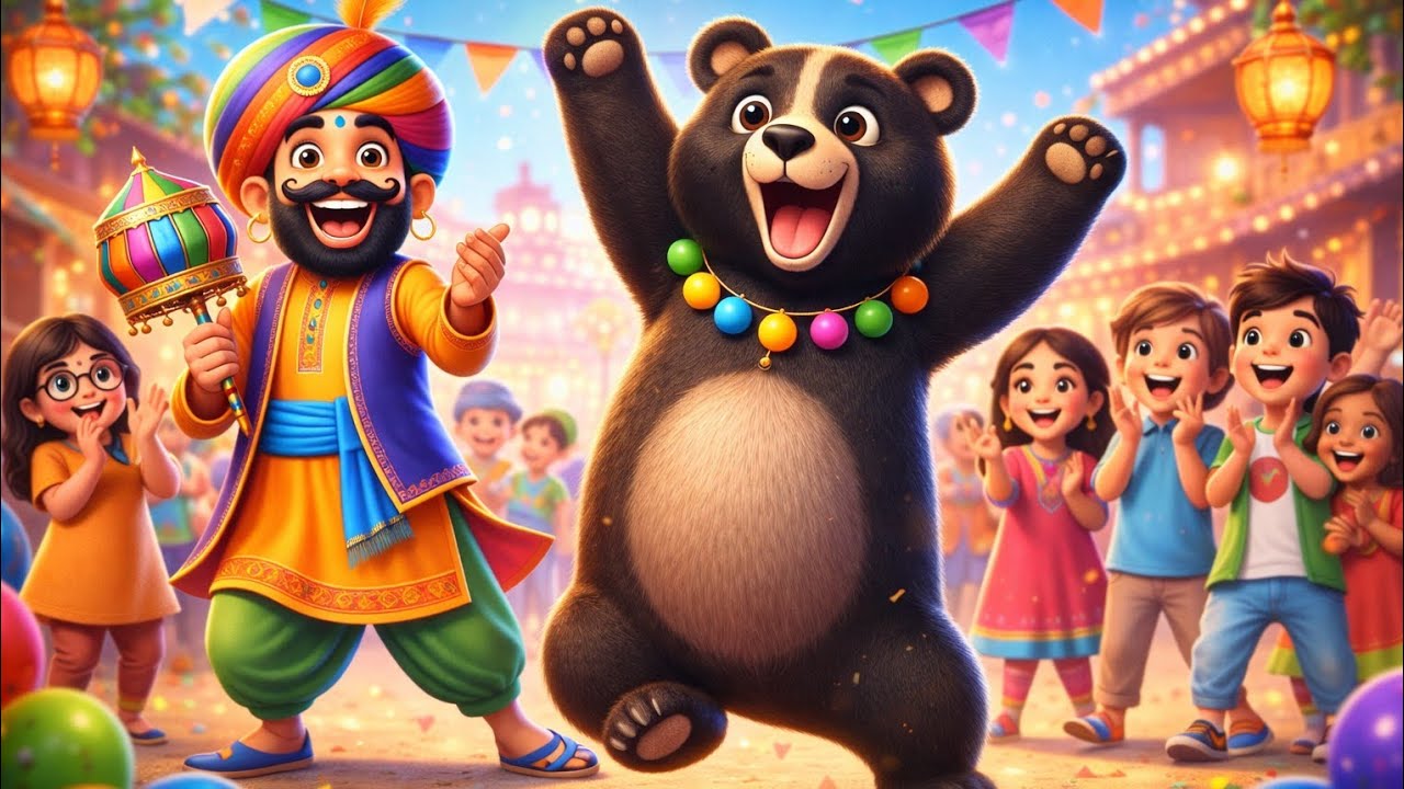 कालू मदारी आया 🐻😂 | भालू का नाच! Hindi Kids Rhyme