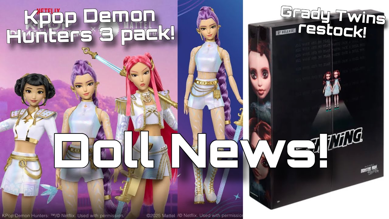 MATTEL DOLL NEWS! KPOP Demon Hunters dolls revealed + Monster High Grady Twins restock!