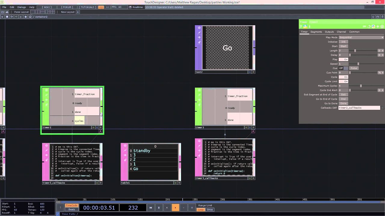 THP 494 & 598 | The Timer CHOP | TouchDesigner