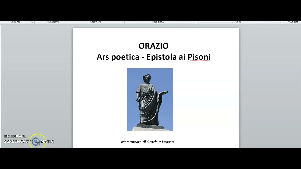 Orazio: Ars poetica (Epistola ai Pisoni)