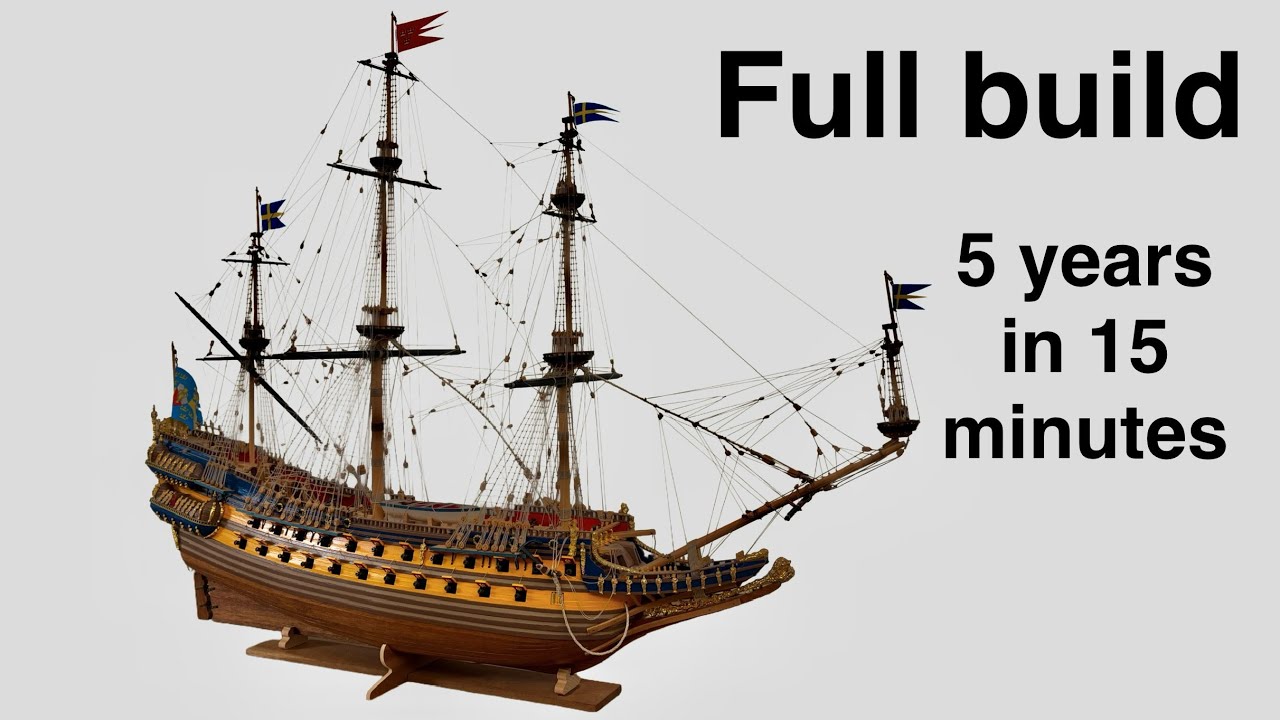 Time Lapse: Wasa Wooden Model Ship | Complete Step-by-Step Construction from Keel to Sails