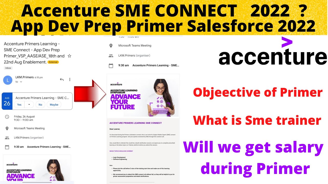 Accenture 2022 Primers SME Connect Salesforce  | Accenture Mass Onboarding 19 September | Salary ?