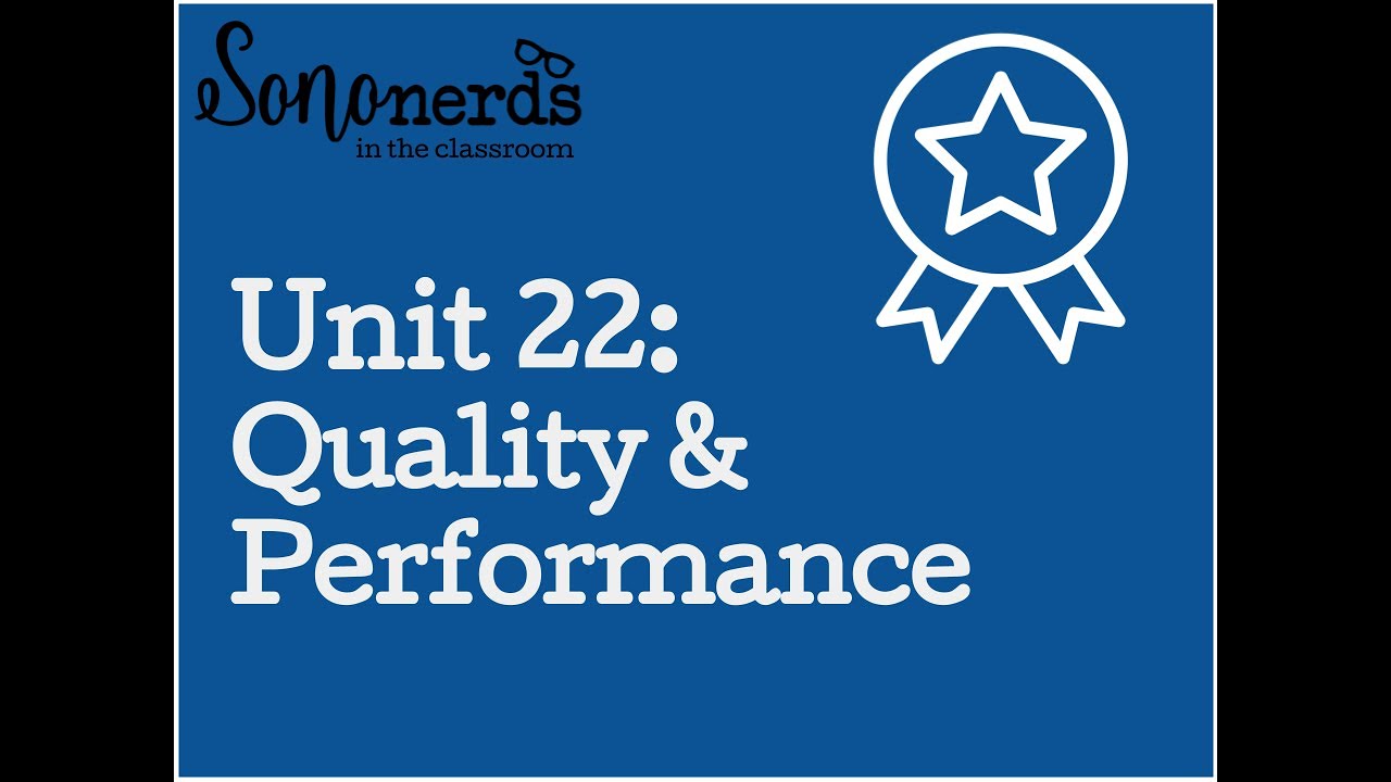 Unit 22: Quality & Performance  Ultrasound Physics with Sononerds
