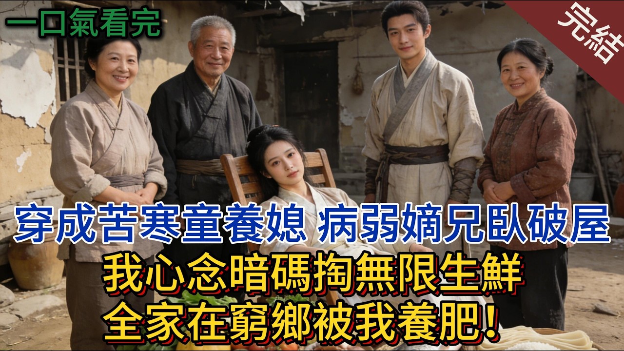 穿成苦寒童養媳，病弱嫡兄臥破屋，我心念暗碼掏無限生鮮，全家在窮鄉被我養肥！#小说推荐 #小说 #完結 #古言 #一口气看完 #有聲書