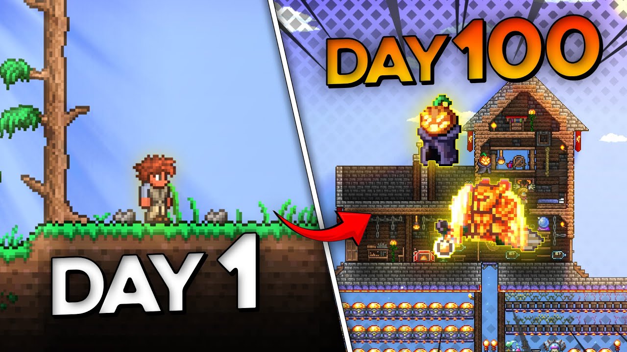 Gw Bertahan Hidup Selama 100 Hari Di Terraria MASTER MODE, Inilah yang Terjadi