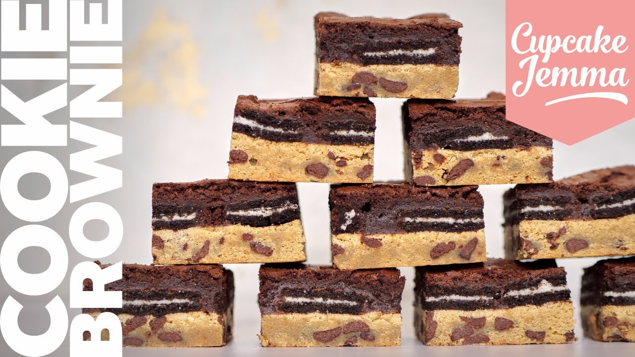 Gooey Cookie Dough & Oreo Layered Brownie Recipe & How-To | Bake at Home | Cupcake Jemma