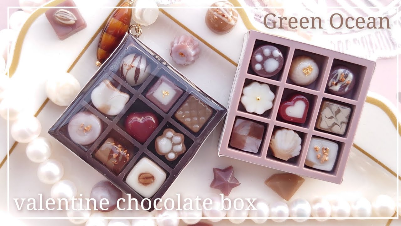 隠れ工房GreenOcean レジンで作る話題のミニチュアチョコレートBOX作ってみた🍫♥作業動画 #レジン #ハンドメイド