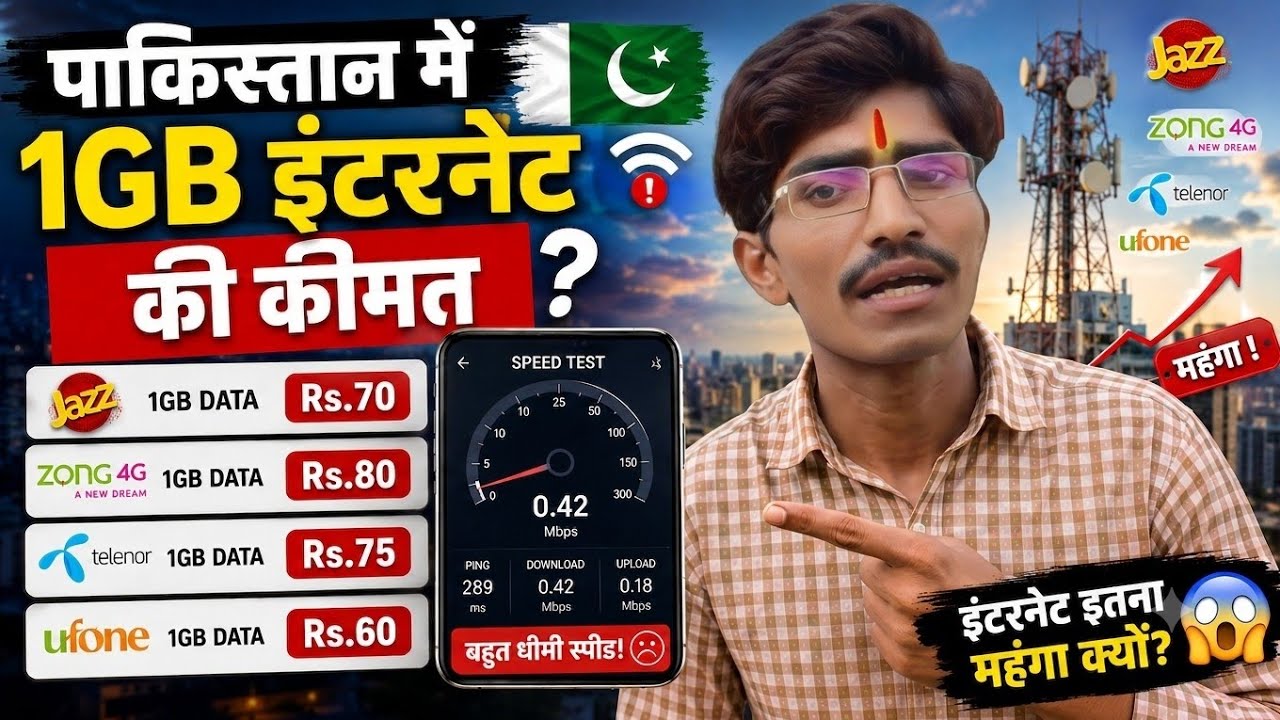 1 GB Data Price in Pakistan 🇵🇰 || Internet Speed in Pakistan || Prices of Pakistani Mobile Data