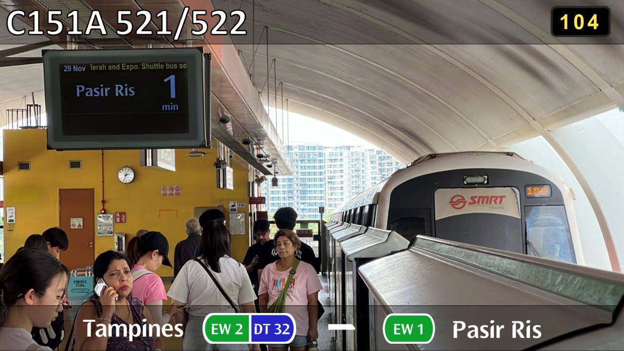 [TAM ► PSR Shuttle ; Wrongrail][SMRT] KSF C151A ~ 521/522 EW2 Tampines → EW1 Pasir Ris