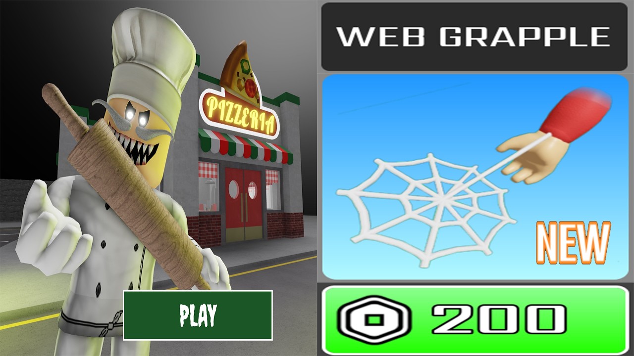 Escape Papa Pizza's Pizzeria! (SCARY OBBY) Huge Update New Powers - Unlock Web Grapple 200 Robux