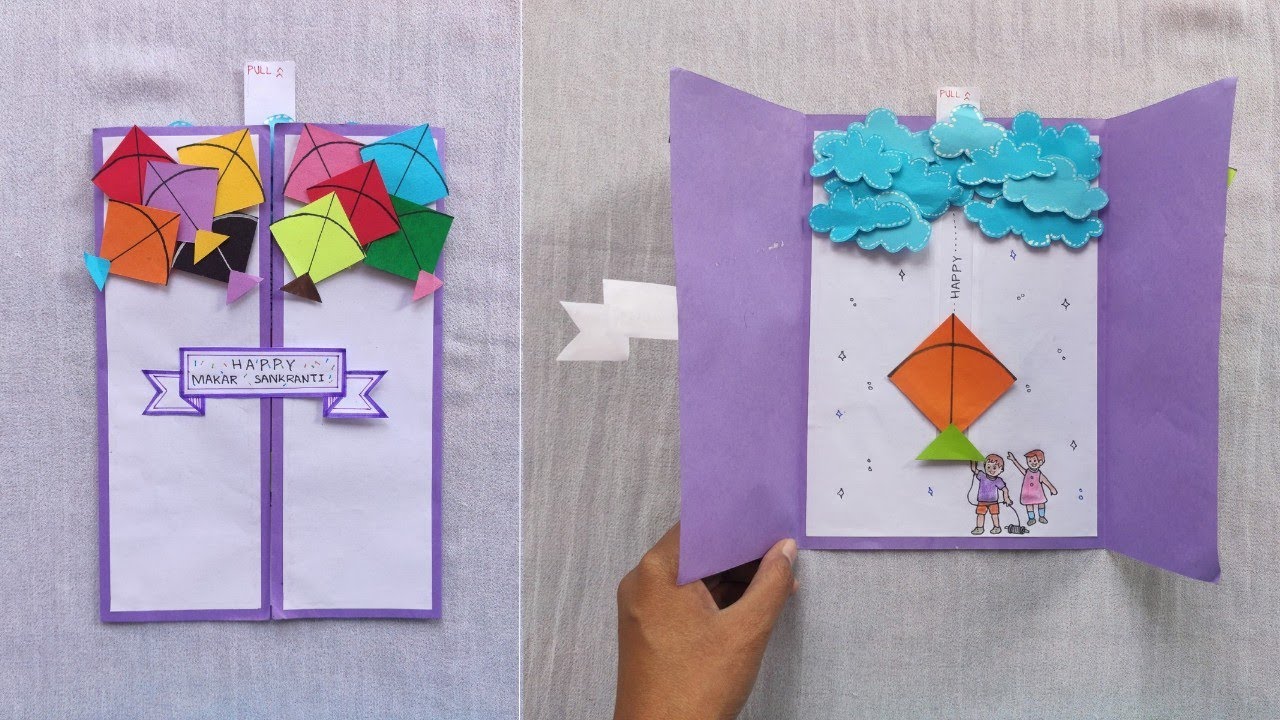 DIY - Happy Makar Sankranti Card 2025 | Easy Makar Sankranti Greeting Card | Handmade Pop Up Card |