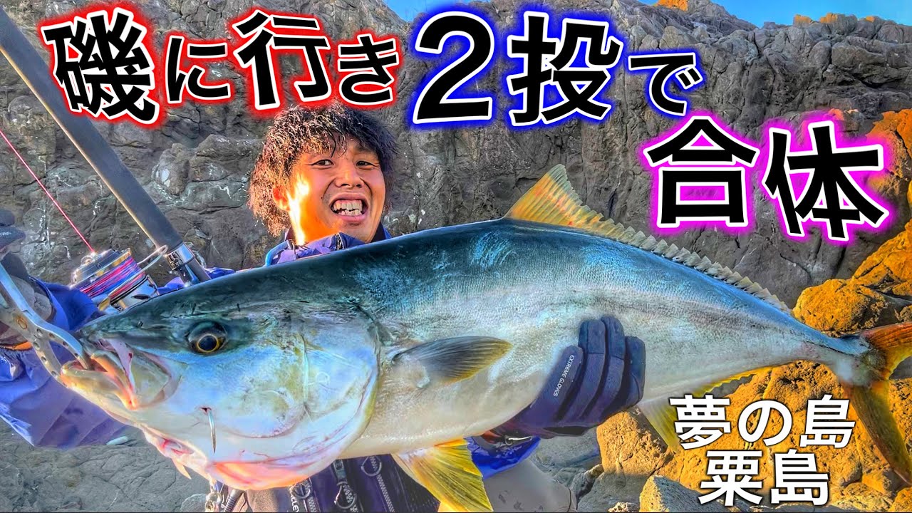 【青物】開始2投で大型青物が釣れる夢の島。新潟粟島。