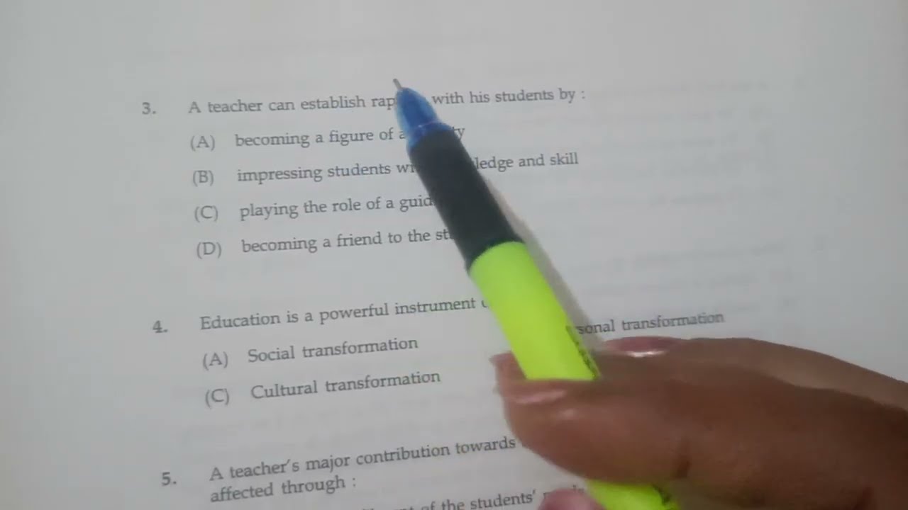 UGC NET Original Question Paper I (old) 