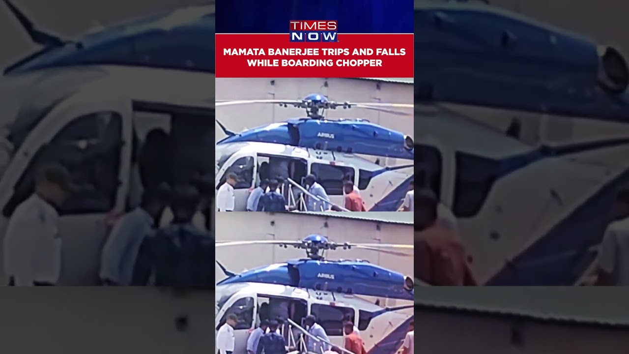 Mamata Banerjee Helicopter Mishap: Trips And Falls While Boarding Chopper, Suffers Injuries #shorts