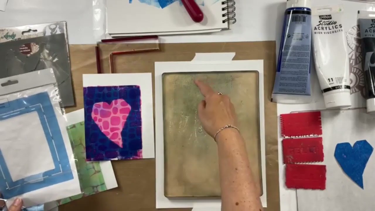 Impressions sur plaques de gel, le mini outil de placement et le Pan Pastel par Josée Cloutier