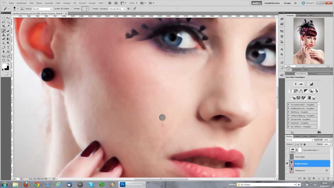 Hautbearbeitung / Beauty-Retusche in Photoshop CS5