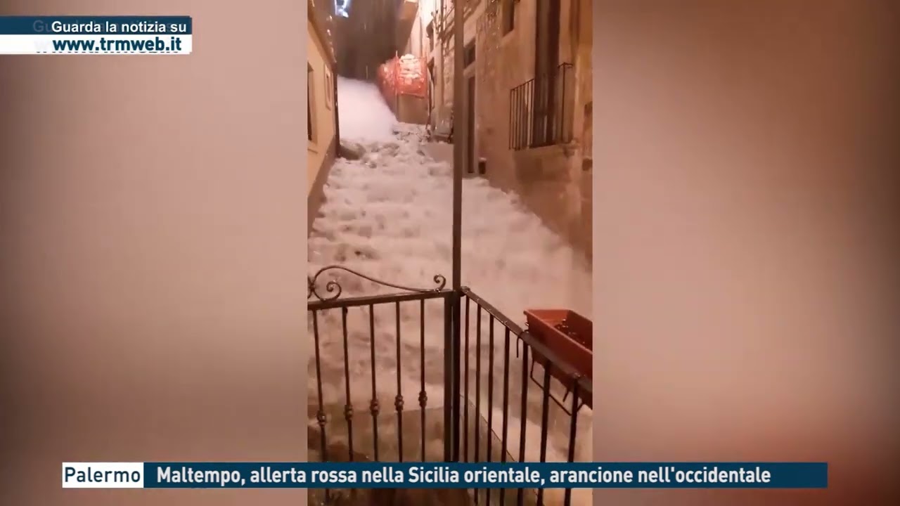 Palermo - Maltempo, allerta rossa nella Sicilia orientale. Arancione nell'occidentale