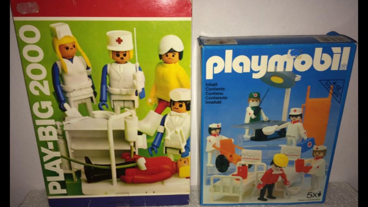 Play-Big vs Playmobil vintage klicky Métiers de la Santé 1974 1988 volet 1/2 playbig 2000 Hôpital