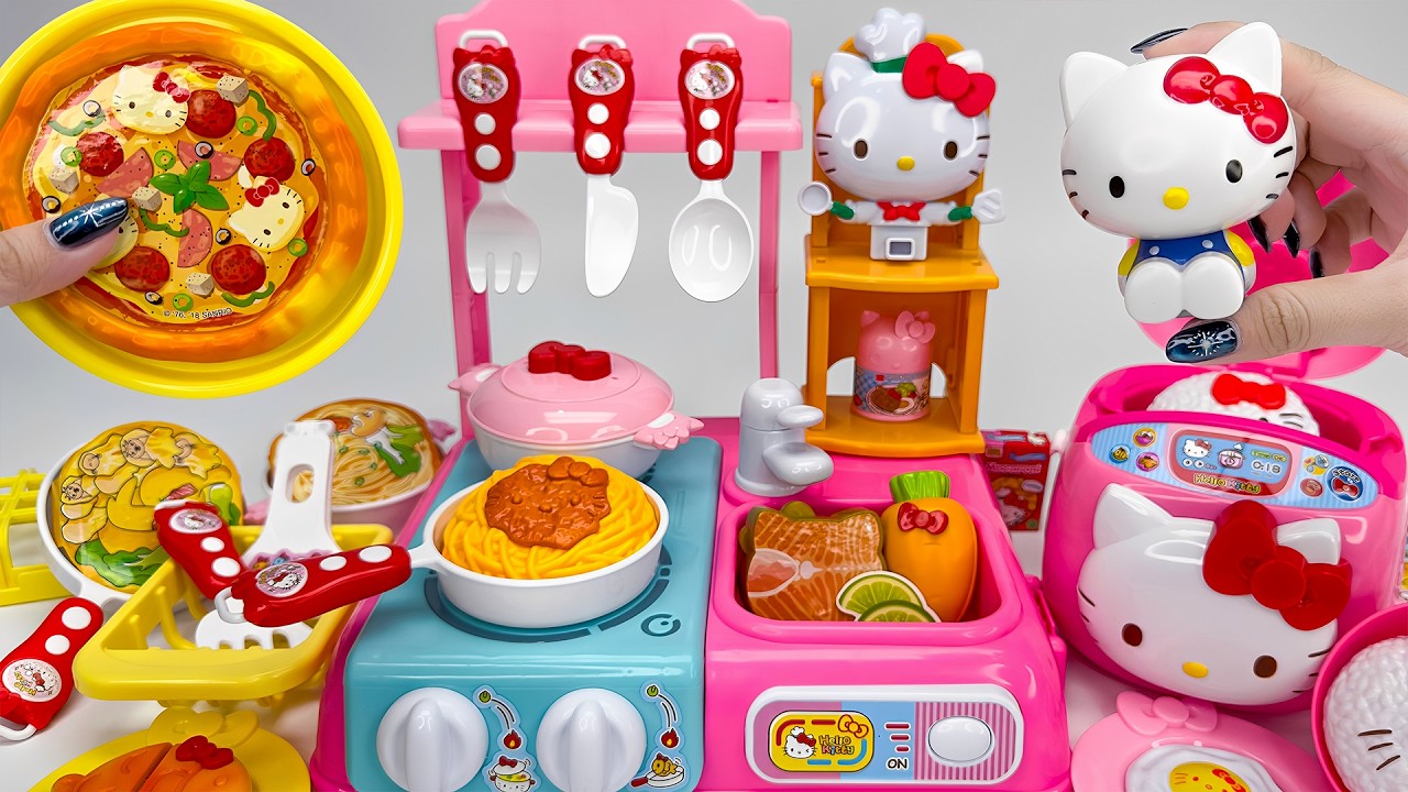 [toy asmr] Hello Kitty Refrigerator & Kitchen Set 💗 헬로키티 냉장고 주방세트 언박싱! | Satisfying Unboxing