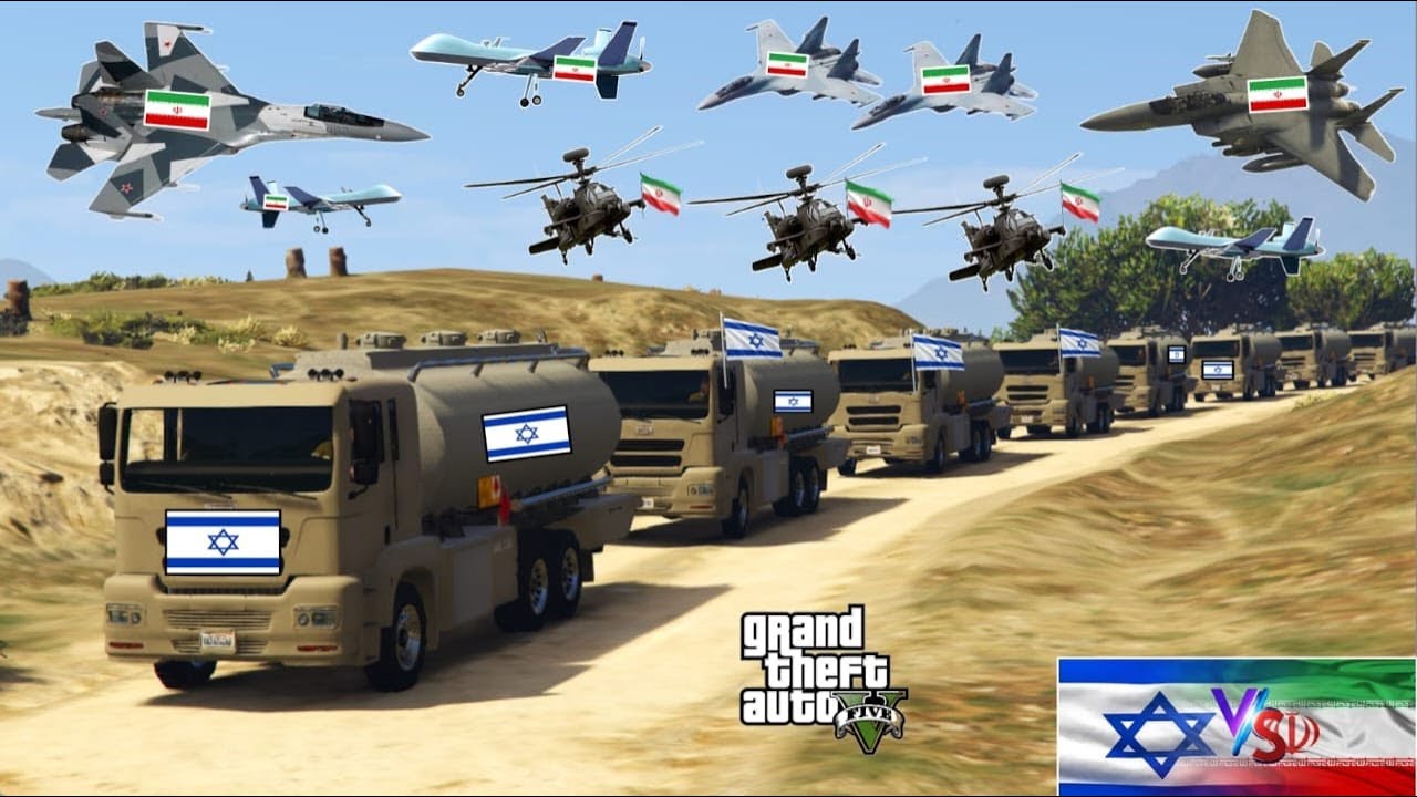 Israeli Army Secret Military Base Badly Destroyed By Iranian Fighter Jets & War Helicopters-GTA 5