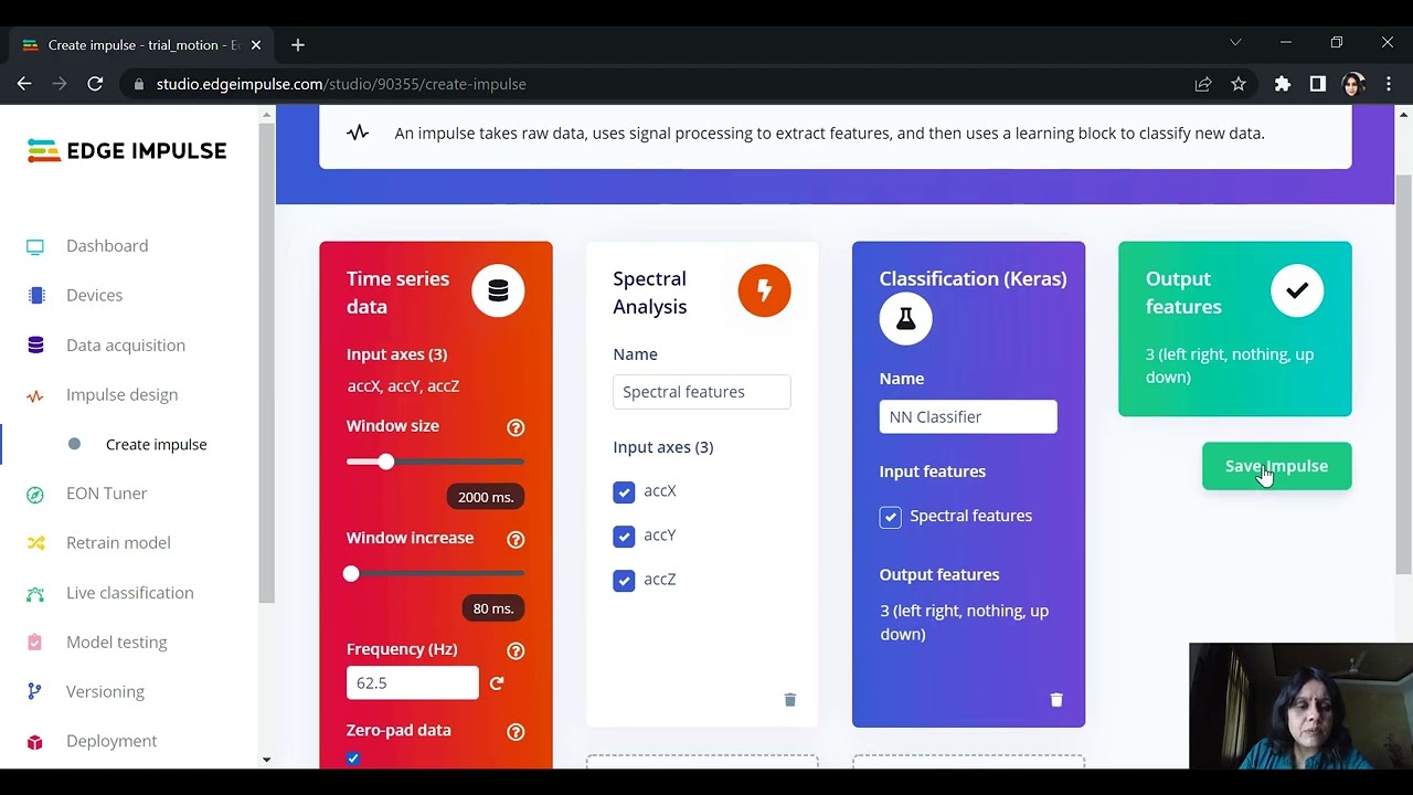 Введение в Edge Impulse для модели обнаружения движения, развернутой на мобильном телефоне (Tiny ML)
