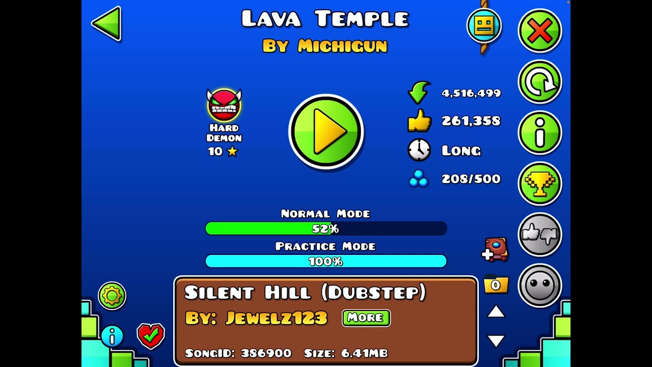 Lava temple progress 1, 50%, 52% and 59-100%