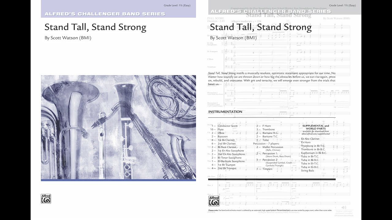 Stand Tall, Stand Strong, by Scott Watson – Score & Sound