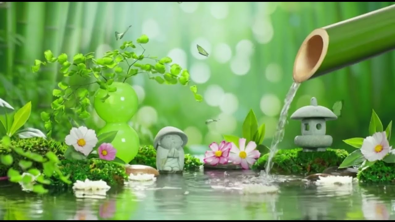 Relaxing Sleep Music & Nature Sounds, Bamboo Water Fountain, Calm Music